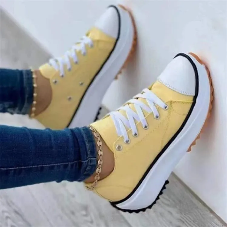 💝Limited Sale 49% OFF🔥🔥Women's lace up platform heeled sneakers