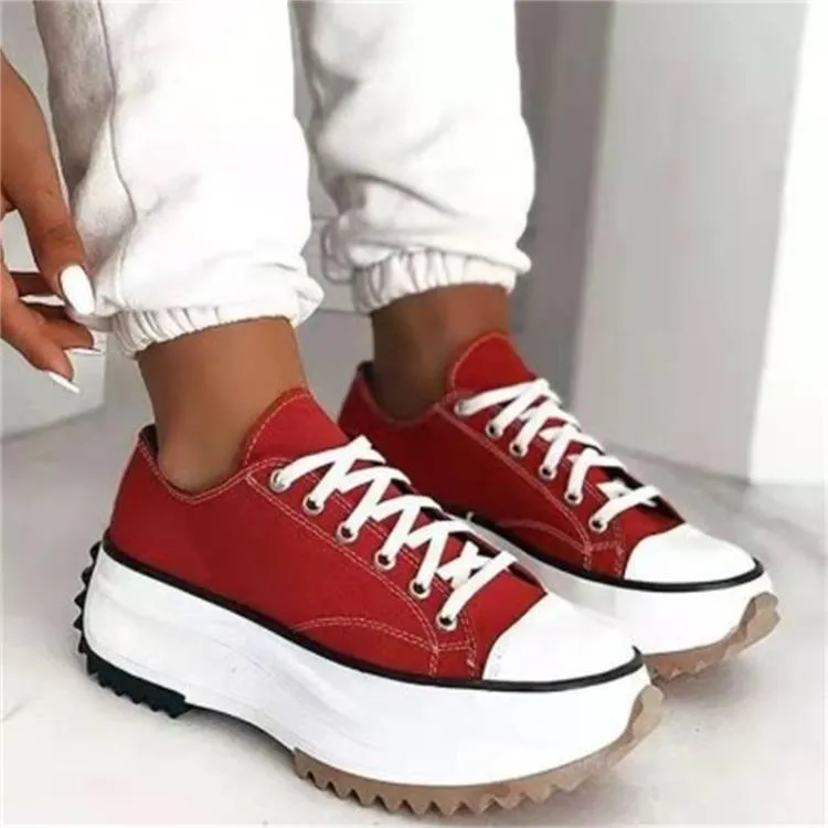 💝Limited Sale 49% OFF🔥🔥Women's lace up platform heeled sneakers