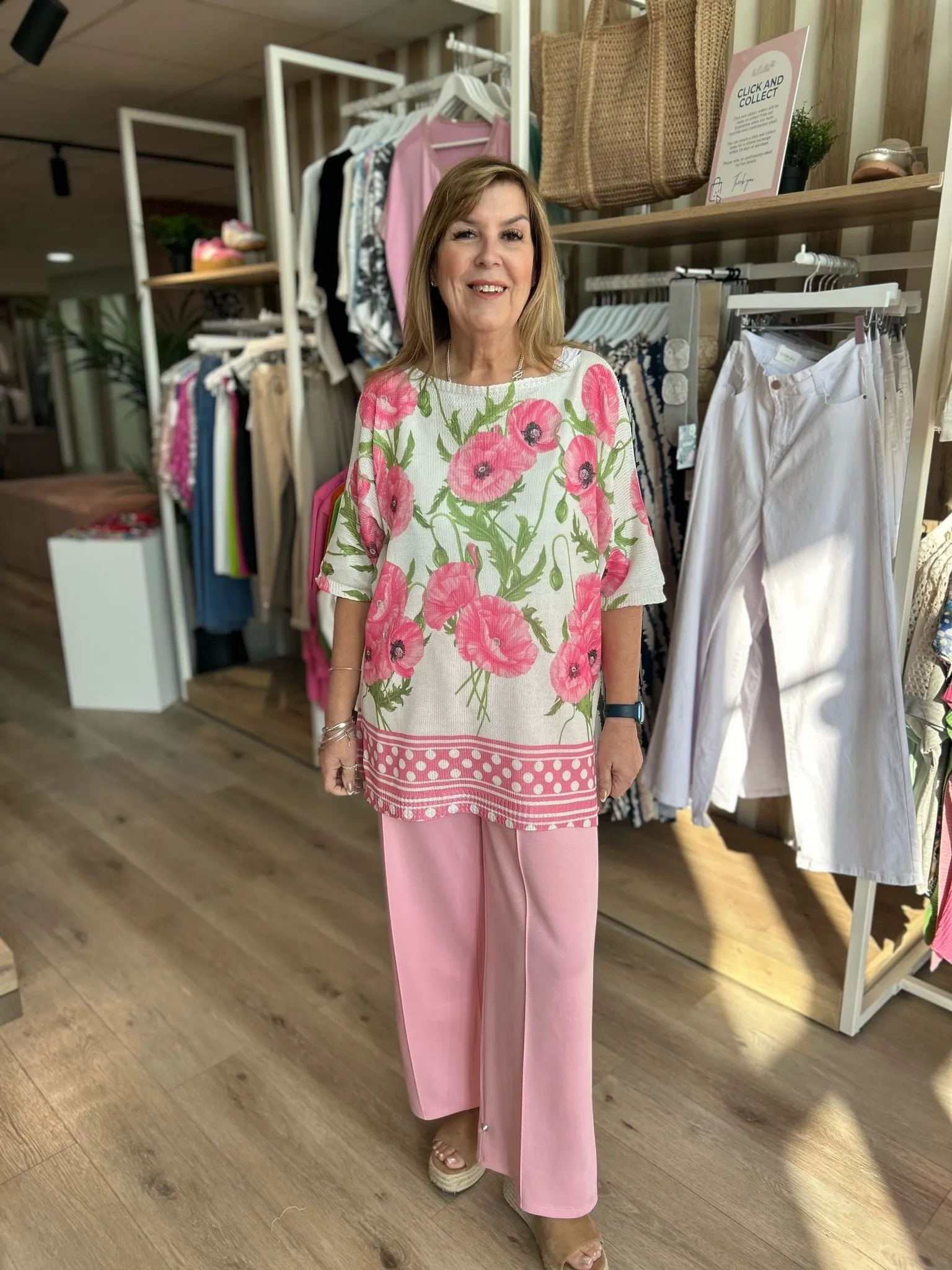 Lipstick Poppy Knit Top Wendy