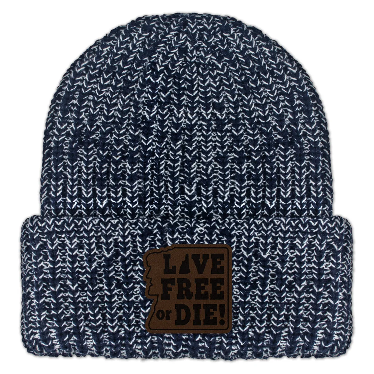 Live Free or Die Leather Patch Chunky Knit