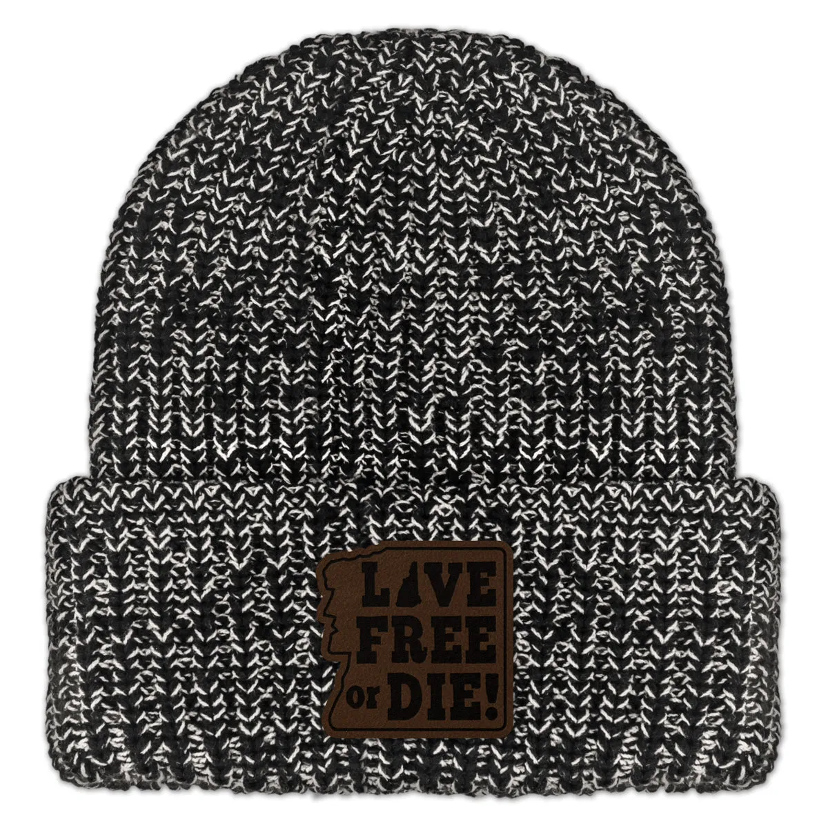 Live Free or Die Leather Patch Chunky Knit