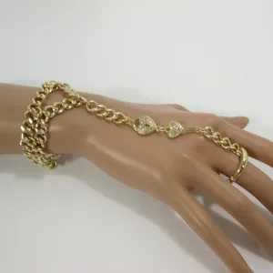 Lock & Key Connected Metal Hand Chain