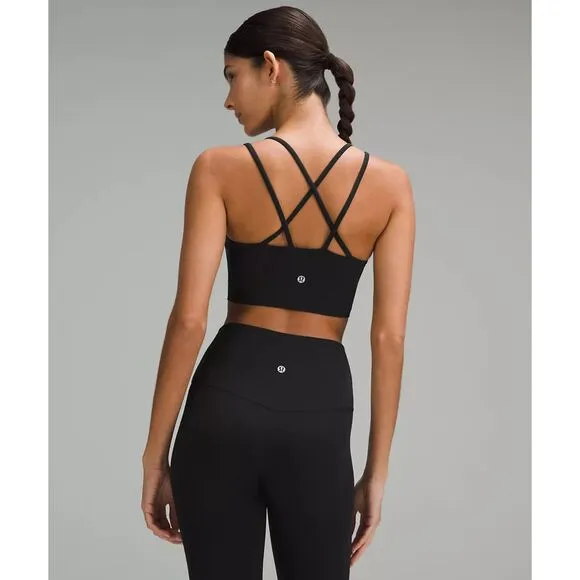 Lululemon Like a Cloud Longline Bra Black B/C Cup Light Support Yoga Gym Size 4