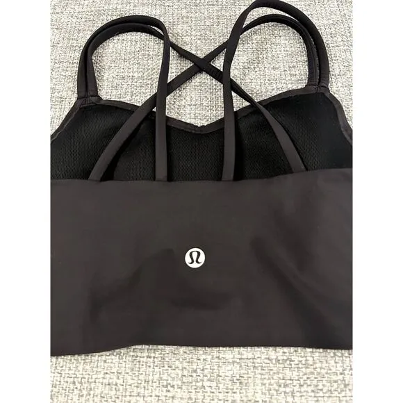 Lululemon Like a Cloud Longline Bra Black B/C Cup Light Support Yoga Gym Size 4
