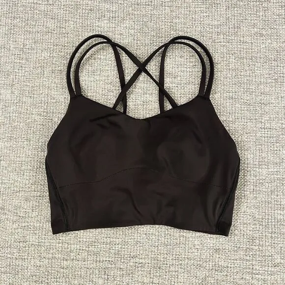 Lululemon Like a Cloud Longline Bra Black B/C Cup Light Support Yoga Gym Size 4