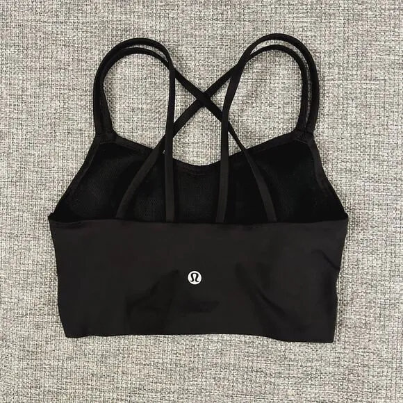 Lululemon Like a Cloud Longline Bra Black B/C Cup Light Support Yoga Gym Size 4