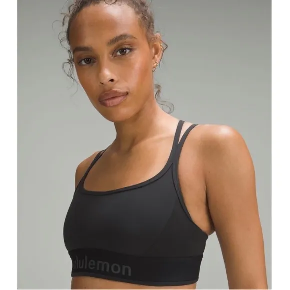 Lululemon Logo Train Strappy Bra Light Support