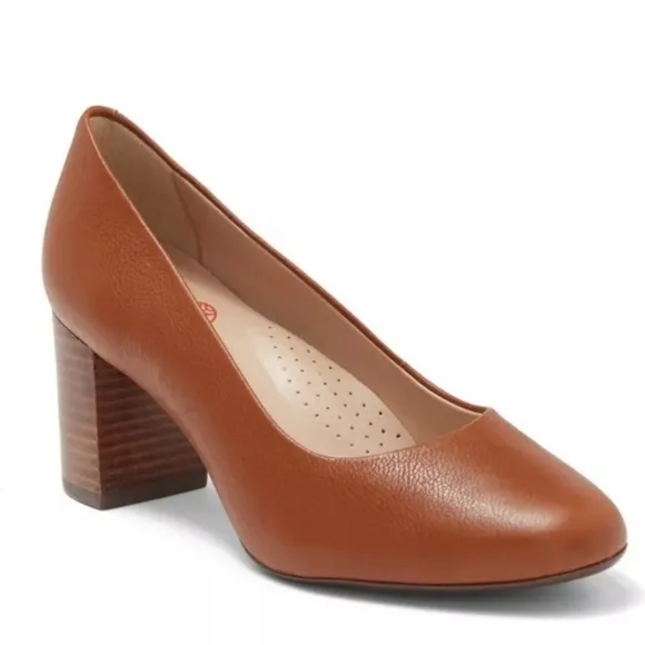Marc Joseph New York Women's Leather Cognac Career Casual Pump Sz 10 New In Box