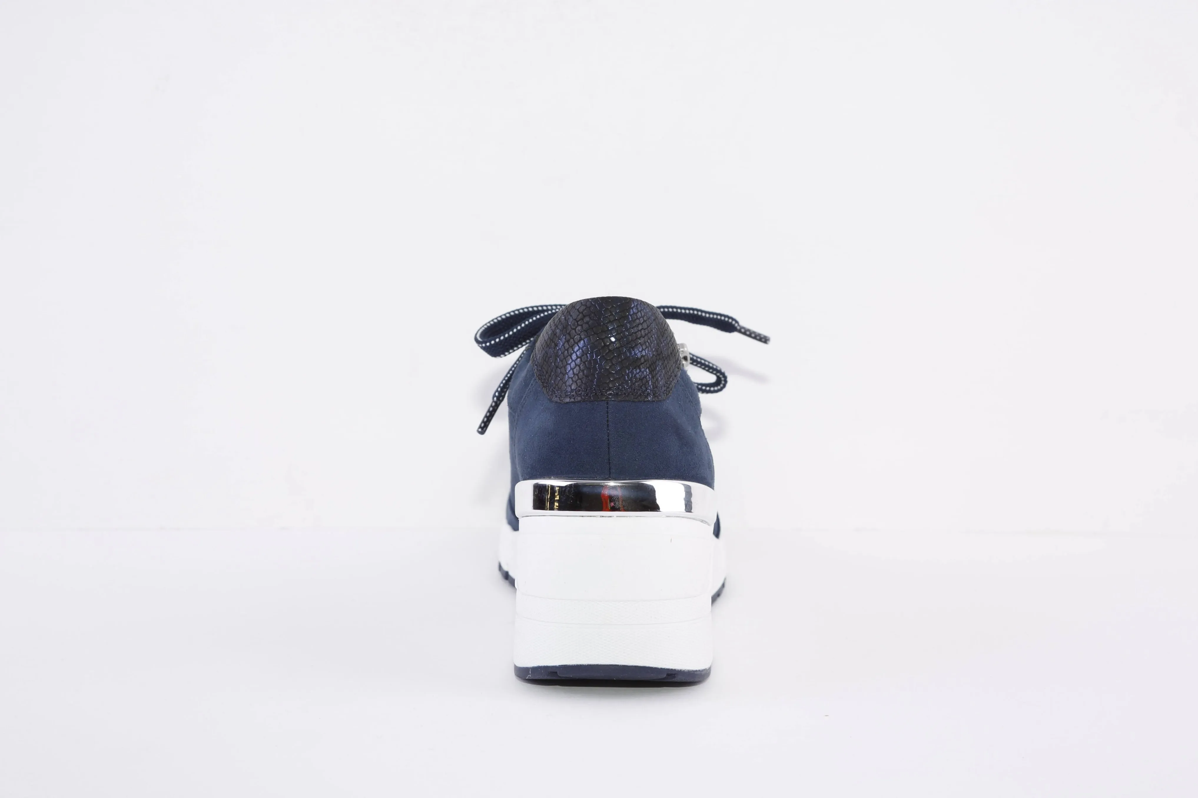 MARCO TOZZI - 23788-890 LACED HIGH WEDGE FASHION SHOE - NAVY