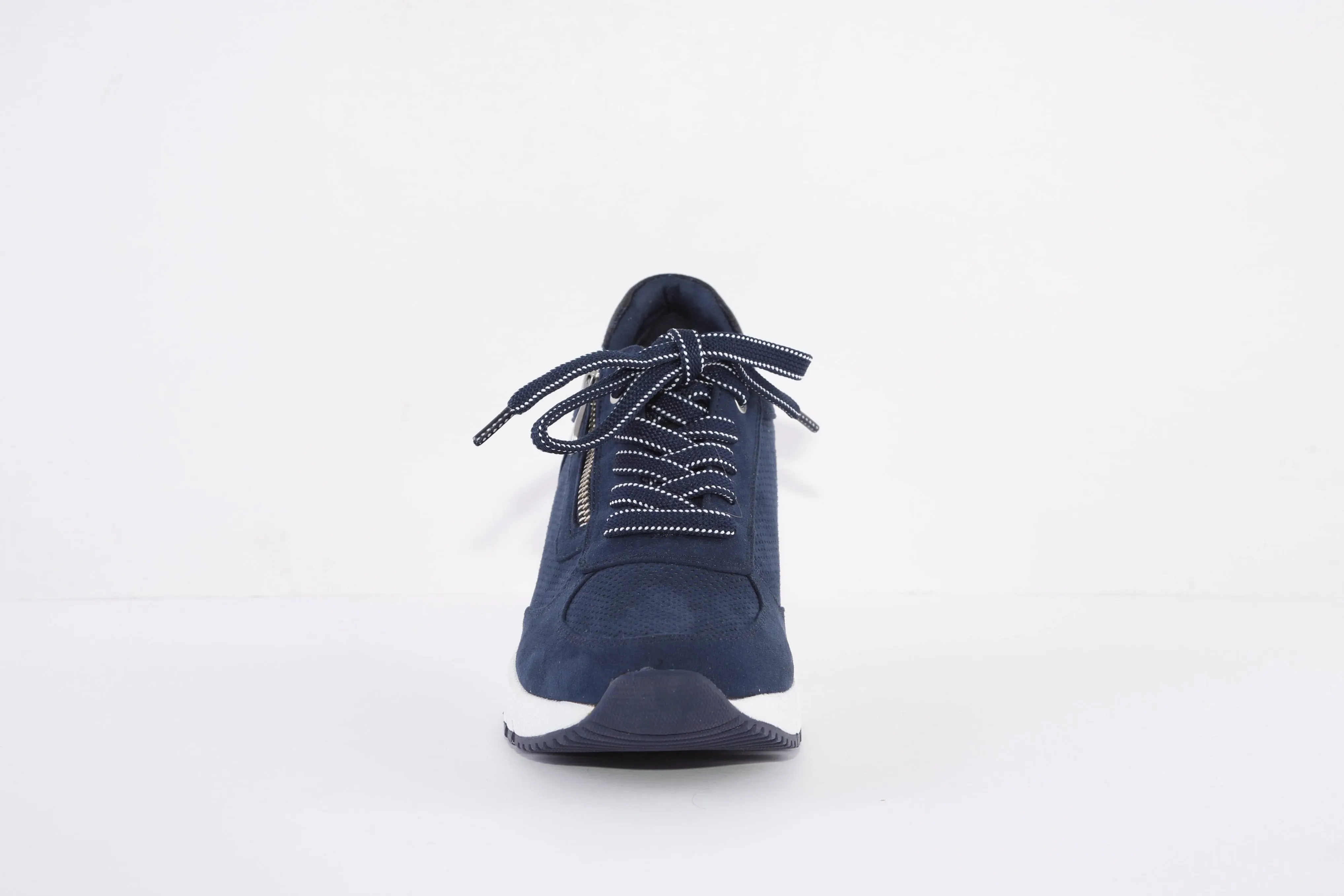 MARCO TOZZI - 23788-890 LACED HIGH WEDGE FASHION SHOE - NAVY