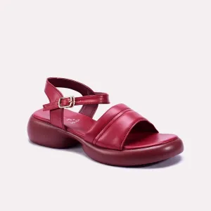 Maroon Chunky Heel Casual Sandals 0421484