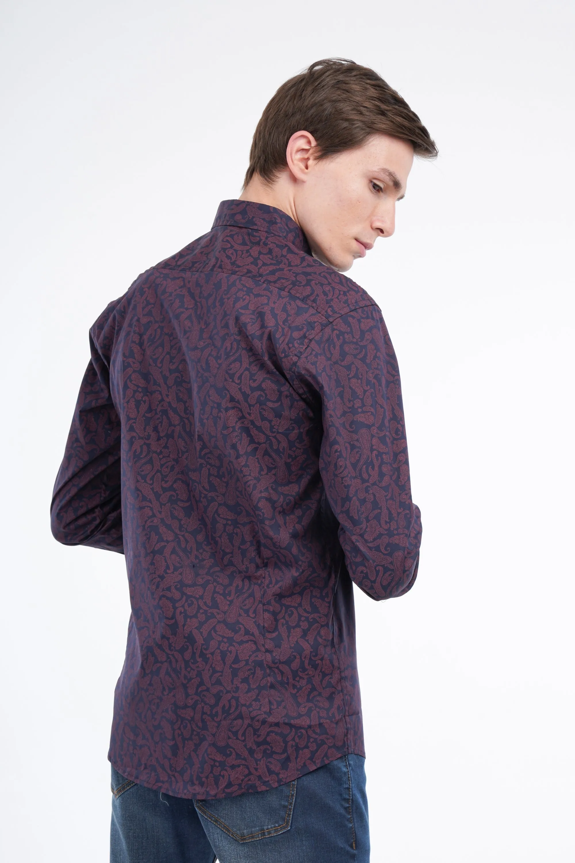 Maroon Paisley Shirt