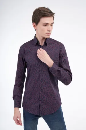 Maroon Paisley Shirt