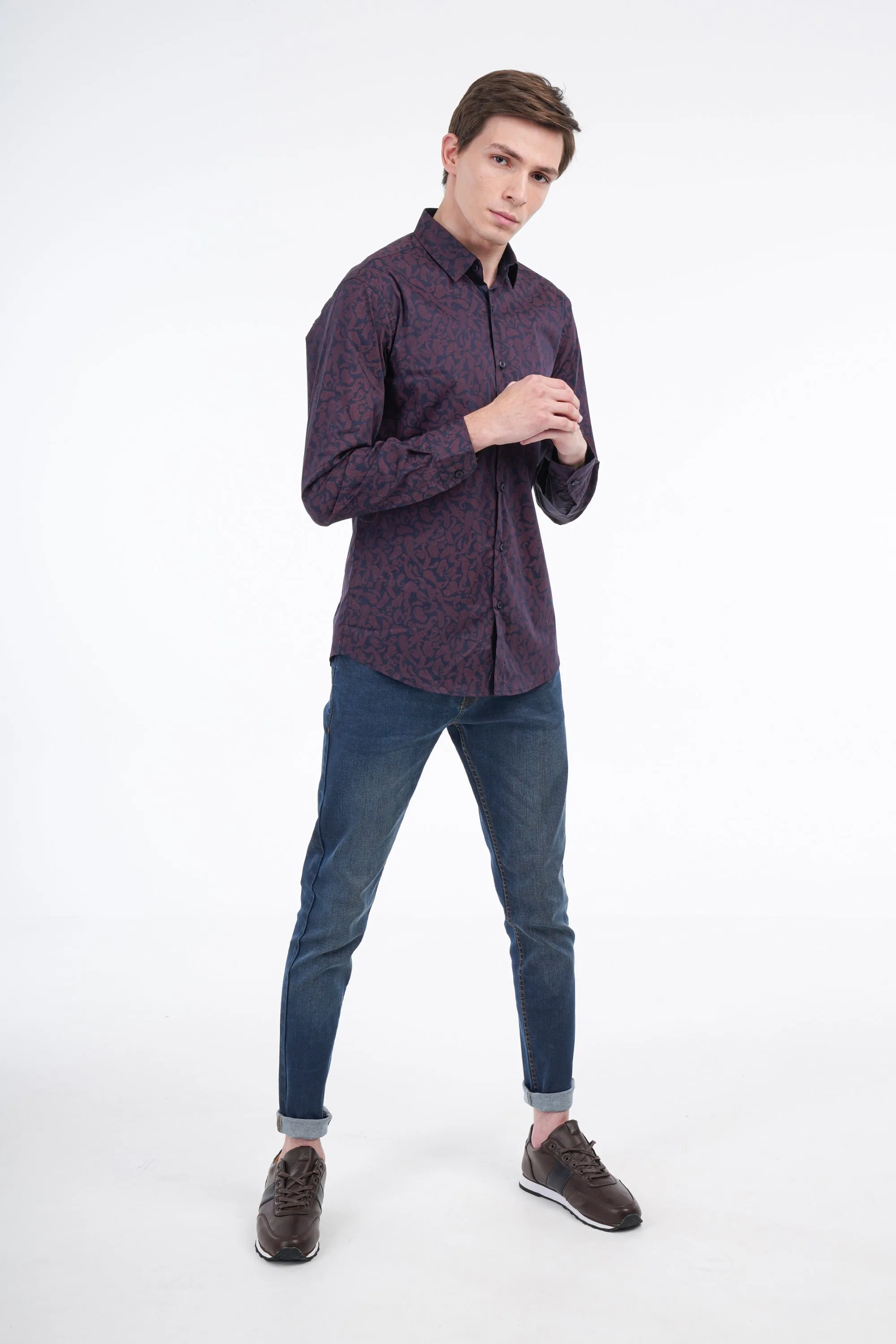 Maroon Paisley Shirt