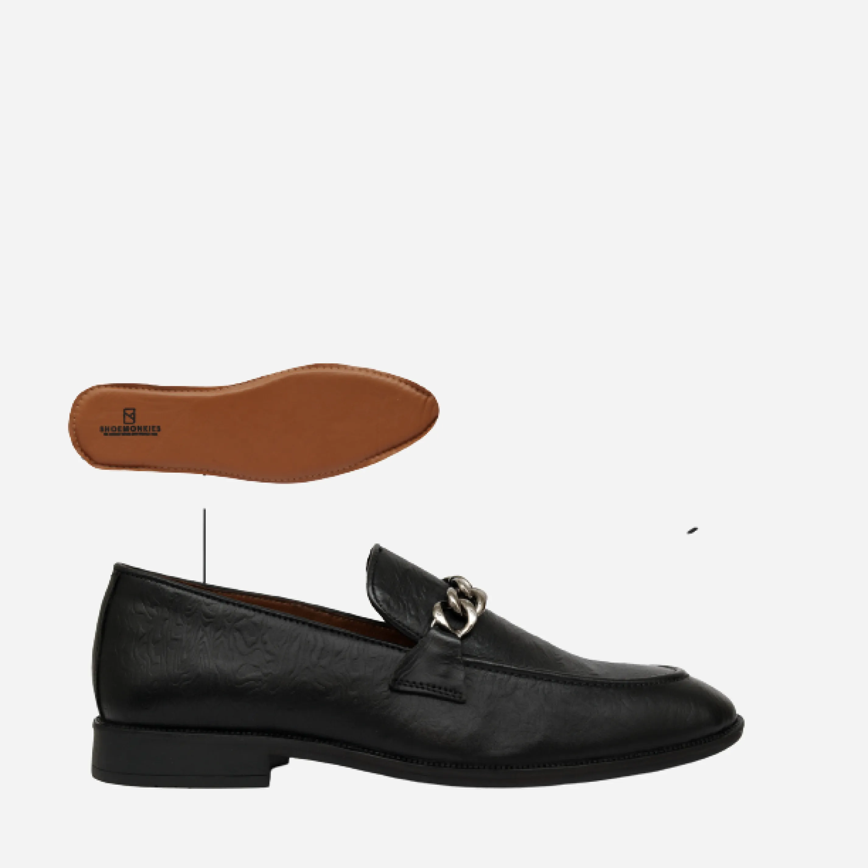 Men's Buckle Moccasin Loafers - Black & Cherry