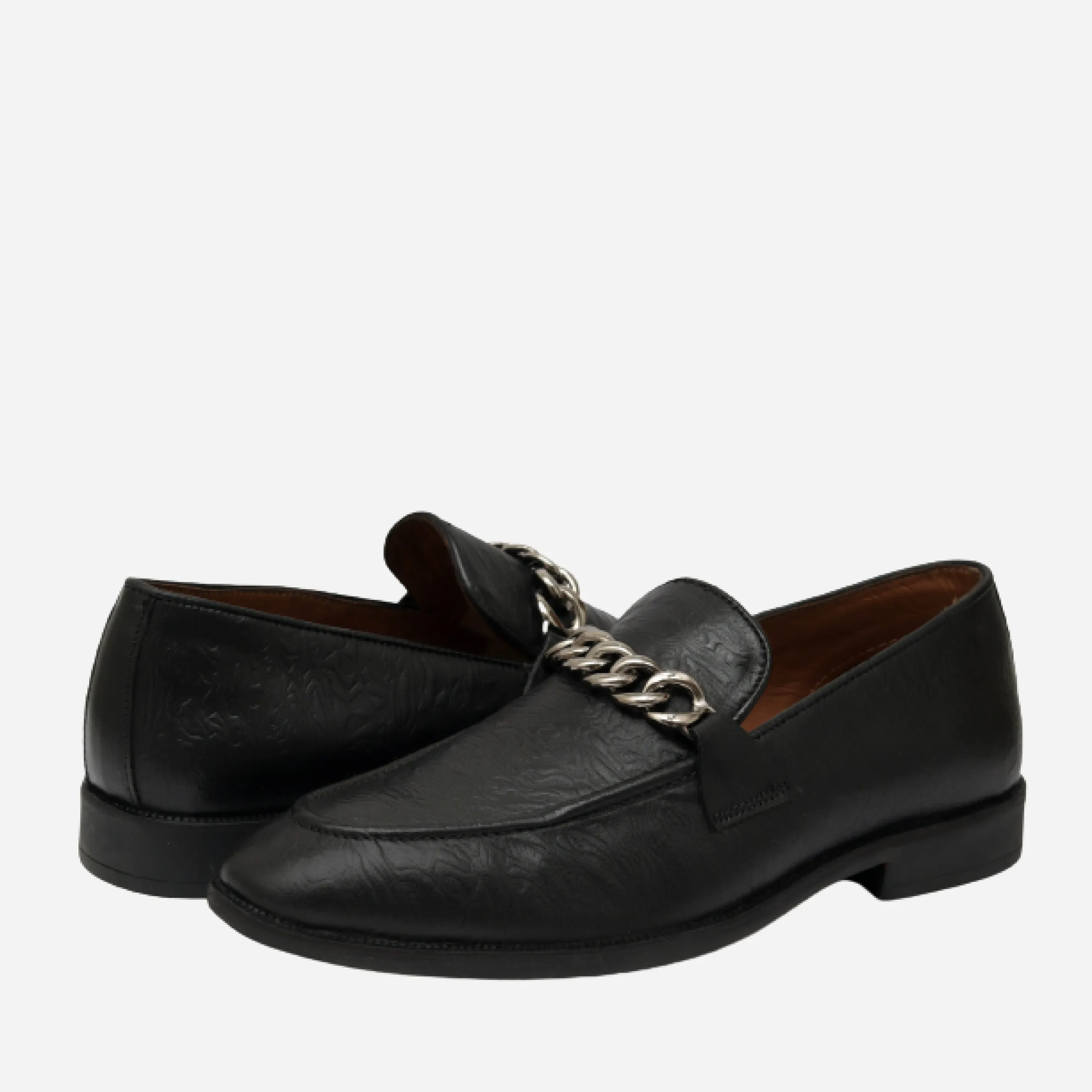 Men's Buckle Moccasin Loafers - Black & Cherry
