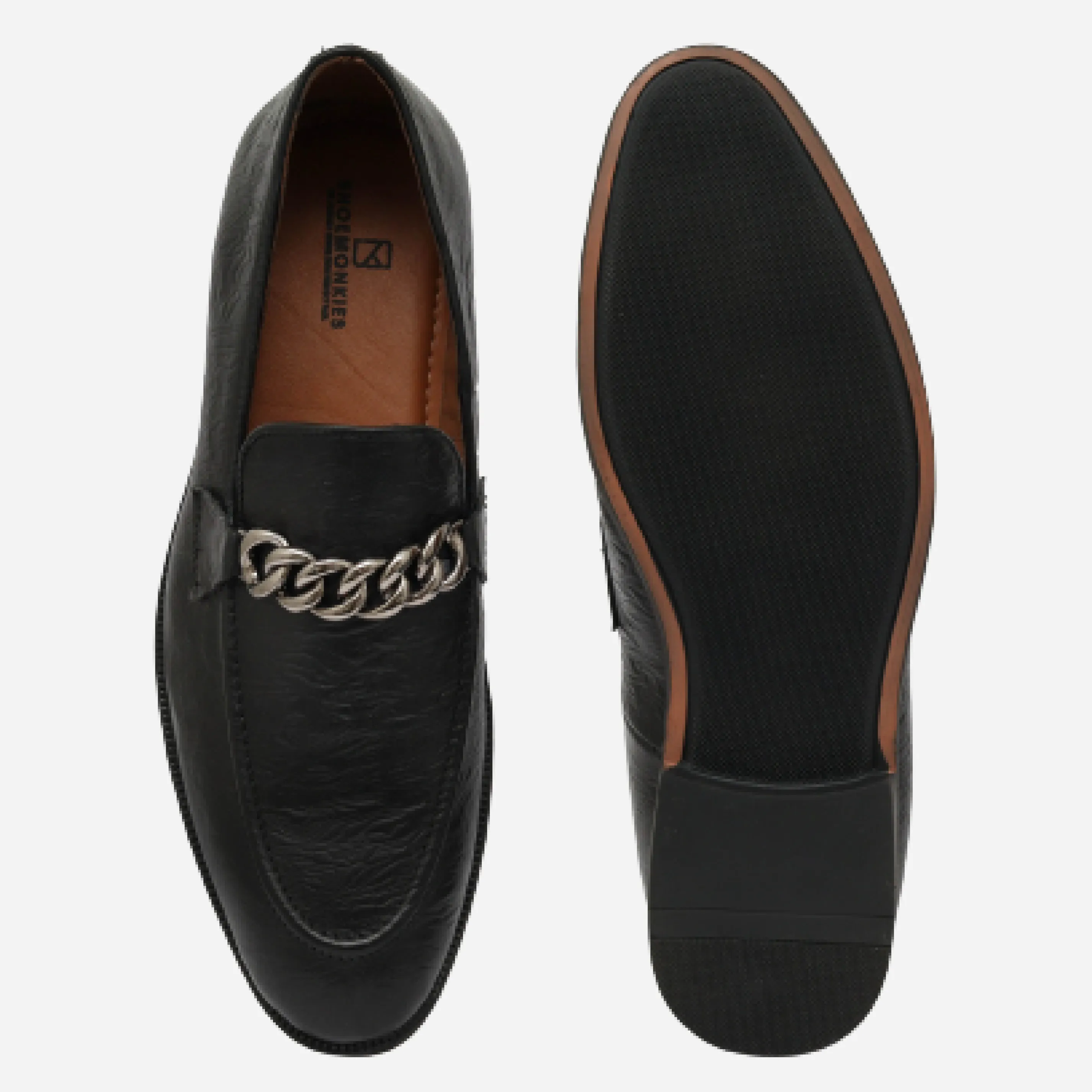 Men's Buckle Moccasin Loafers - Black & Cherry