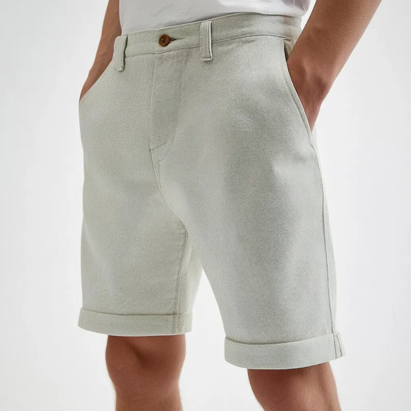 Men's Casual Breathable Comfortable Cotton Twill Slim Shorts MTA1105D5M