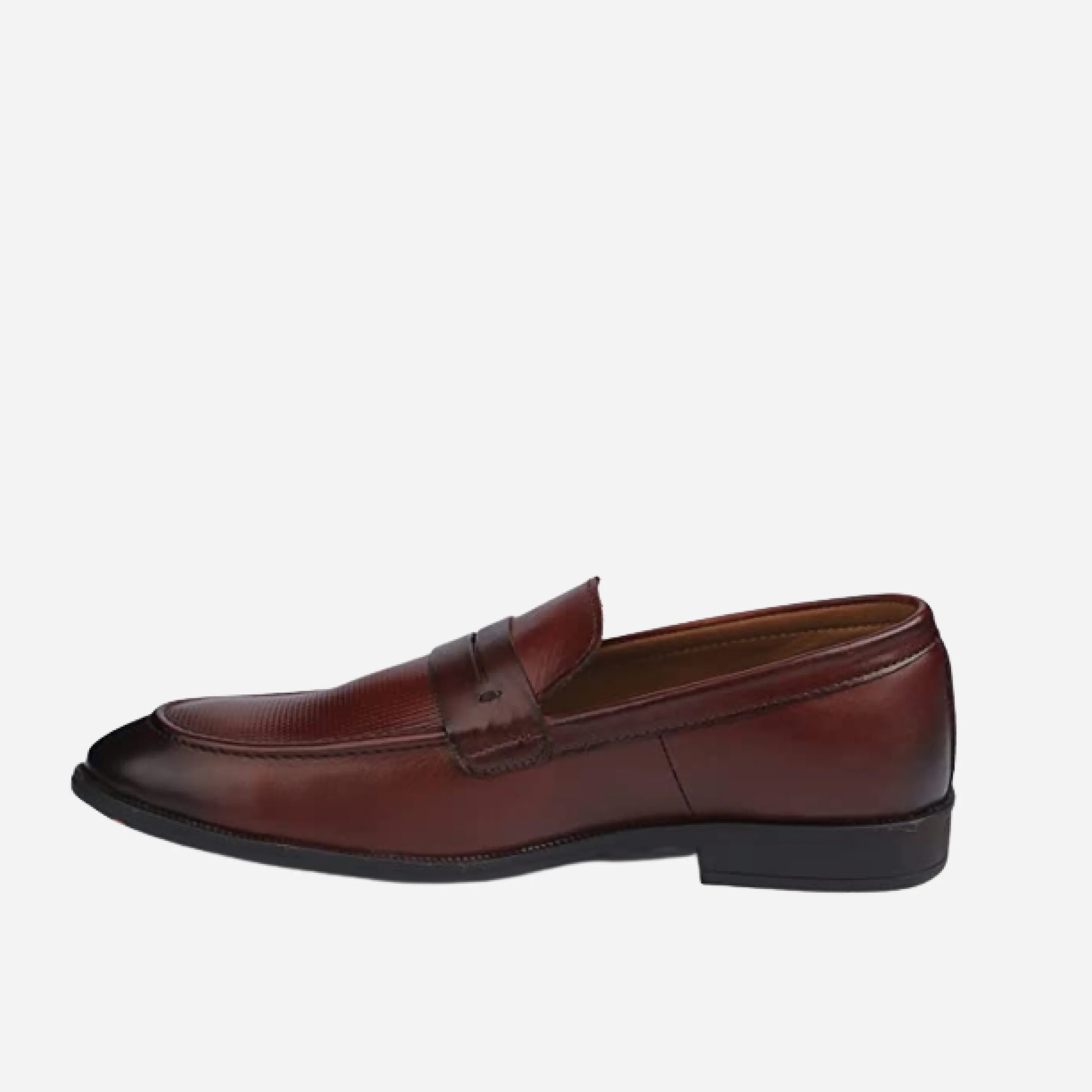 Men's Plain Moccasin Loafers - Black,Tan & Wine