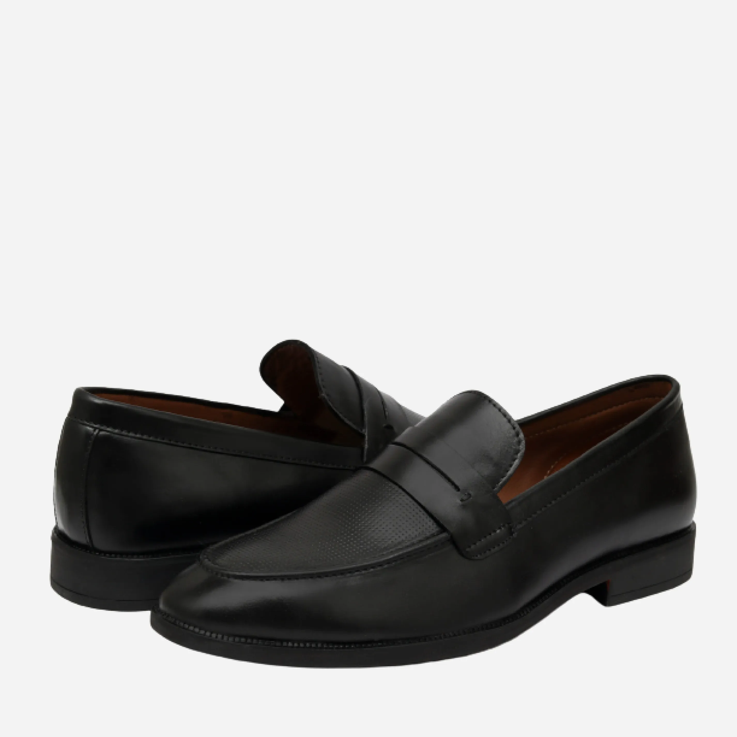 Men's Plain Moccasin Loafers - Black,Tan & Wine