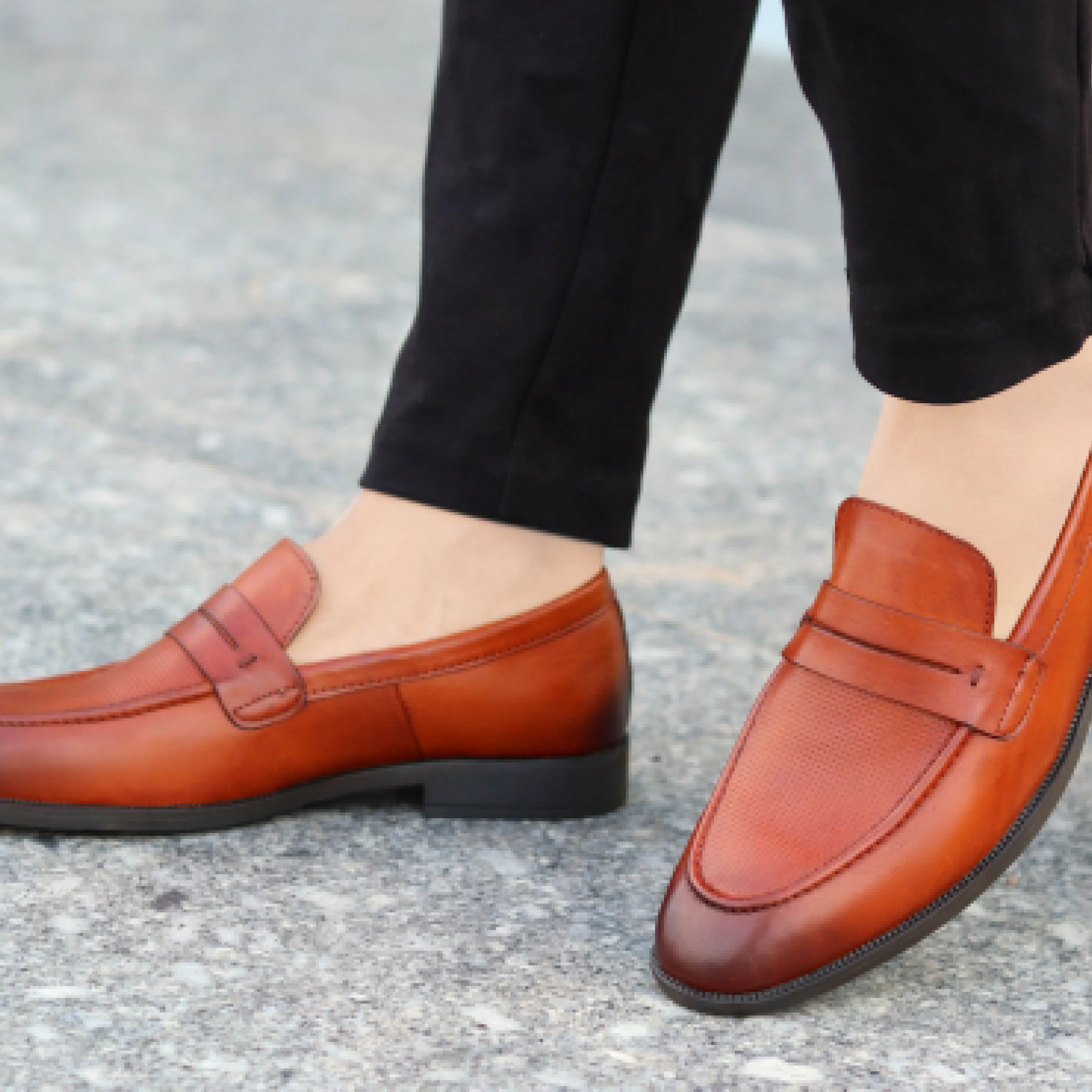 Men's Plain Moccasin Loafers - Black,Tan & Wine