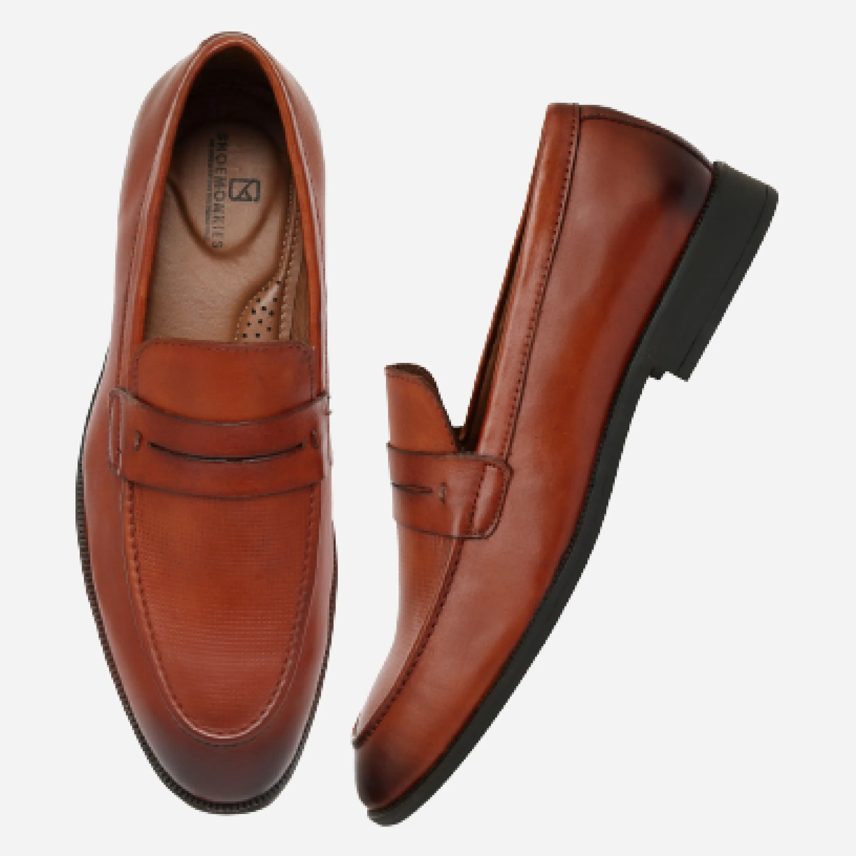 Men's Plain Moccasin Loafers - Black,Tan & Wine