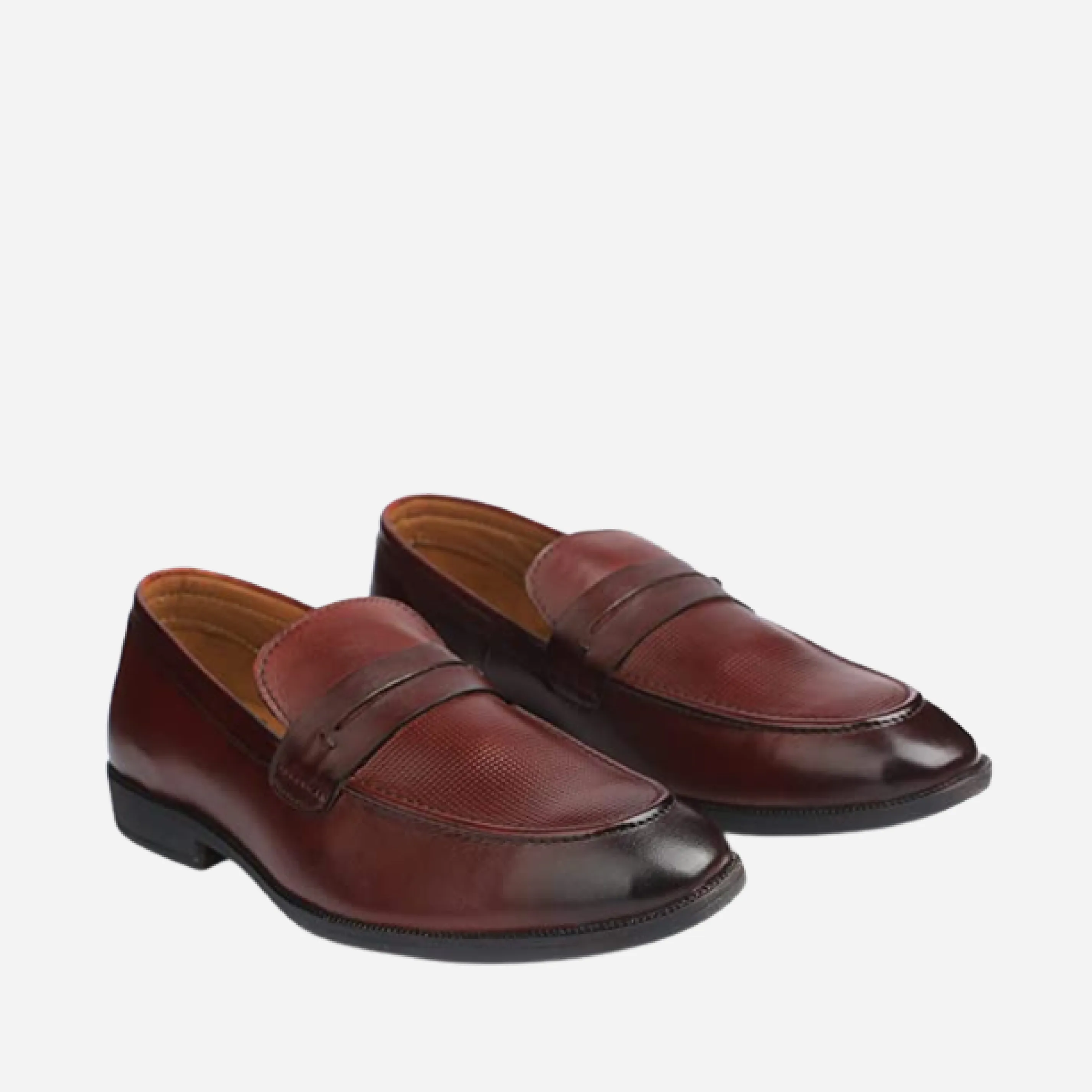 Men's Plain Moccasin Loafers - Black,Tan & Wine