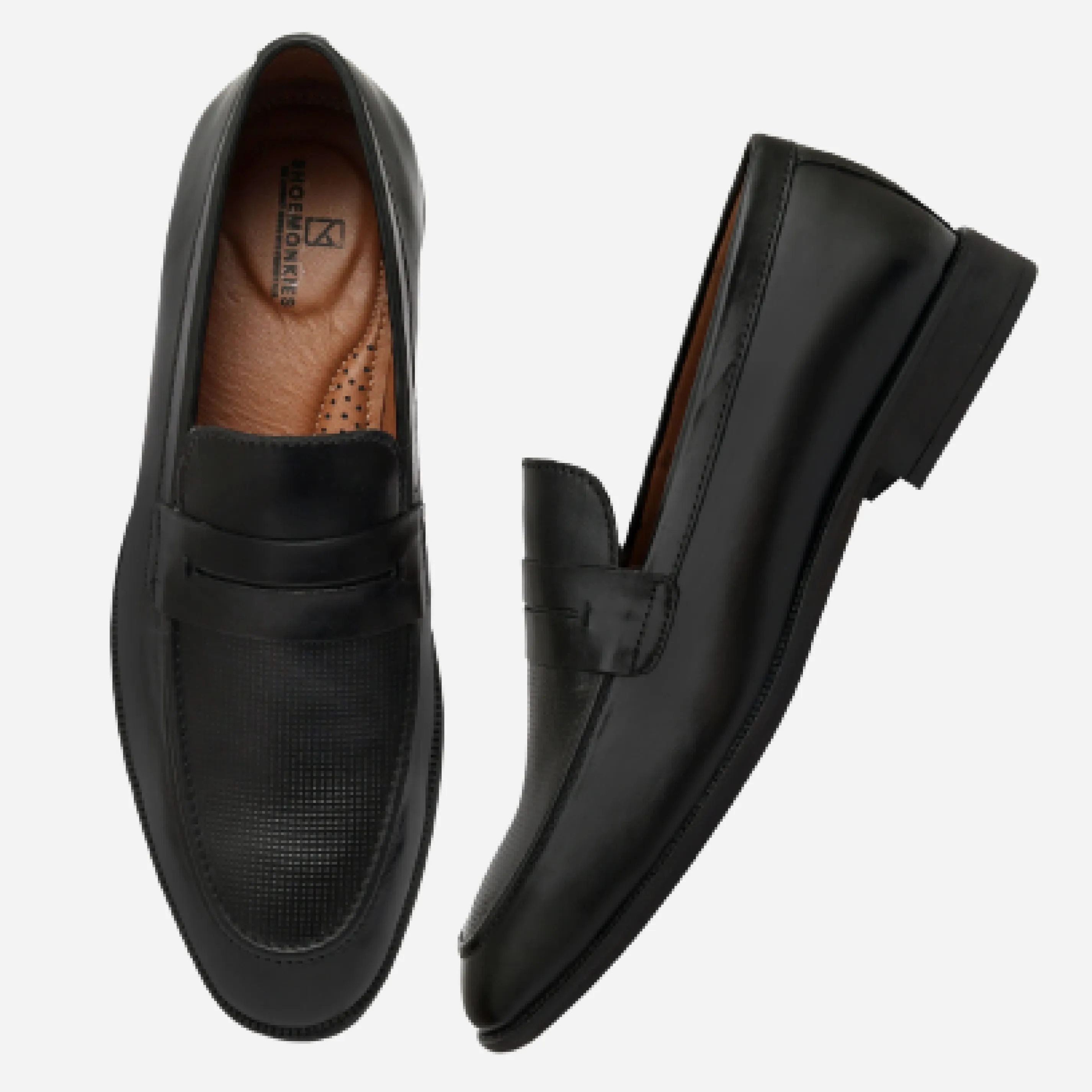 Men's Plain Moccasin Loafers - Black,Tan & Wine