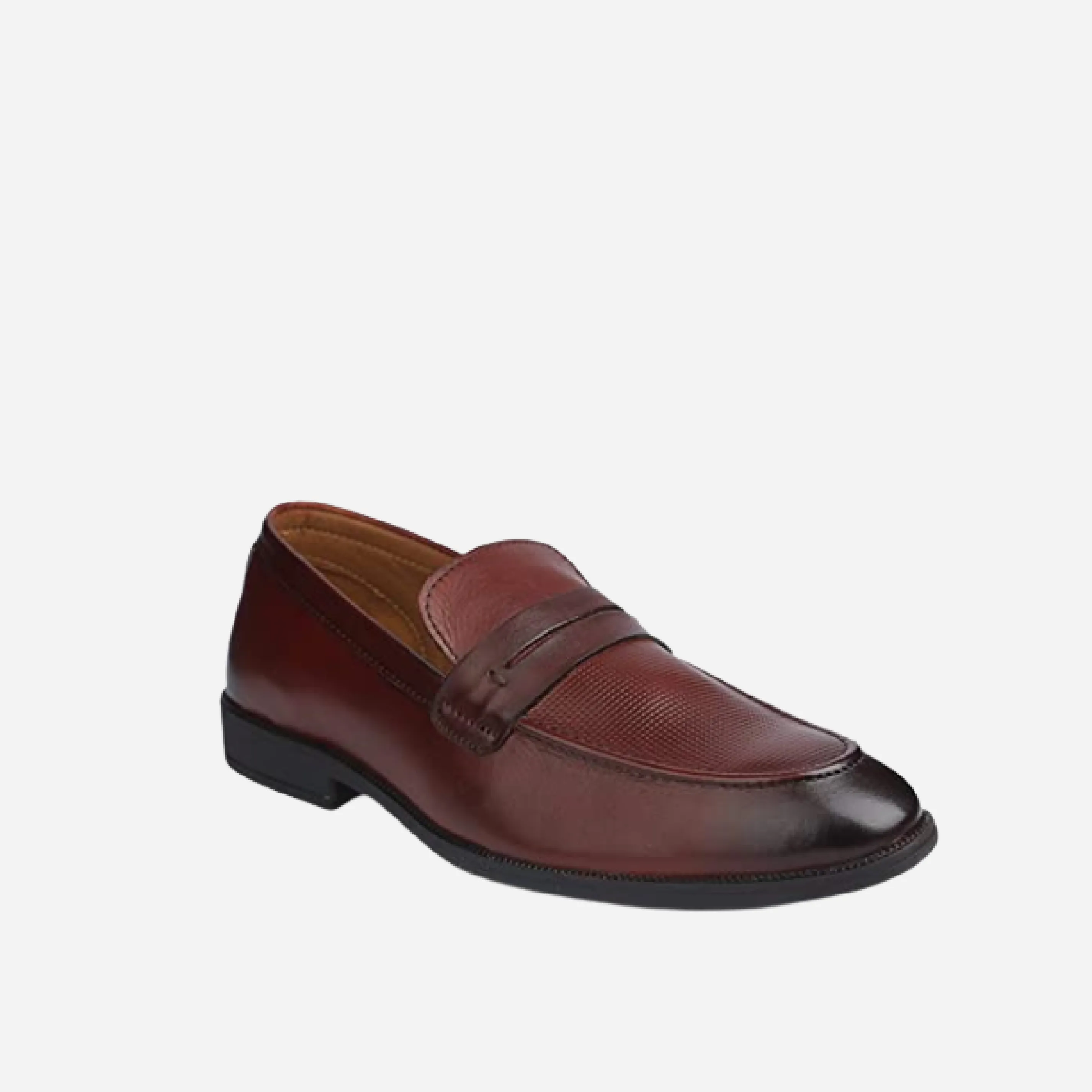 Men's Plain Moccasin Loafers - Black,Tan & Wine