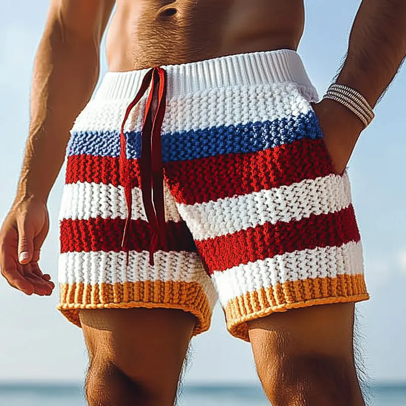 Men's Spring Fashion Striped Woven Sports Casual Shorts MTA0391D5P