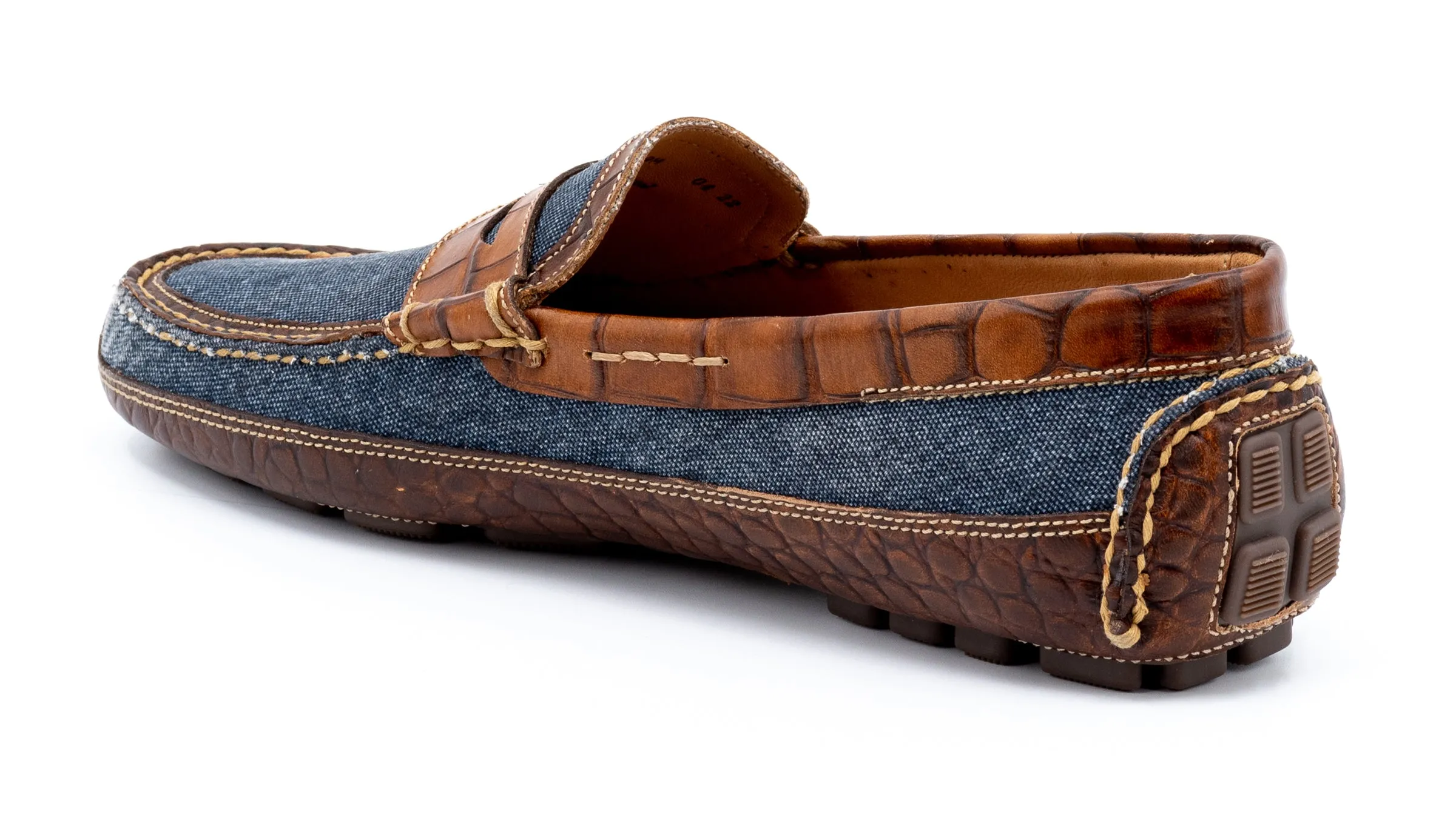 Monte Carlo Canvas Penny Driving Loafers - Indigo