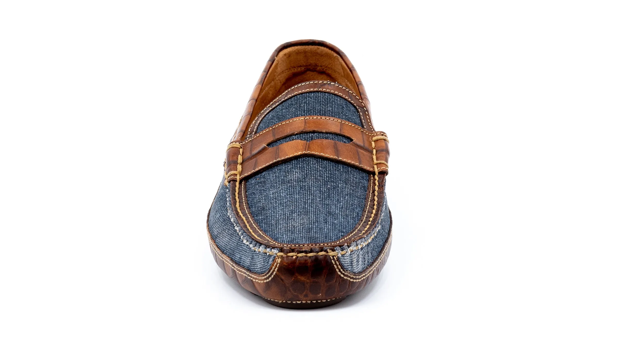 Monte Carlo Canvas Penny Driving Loafers - Indigo