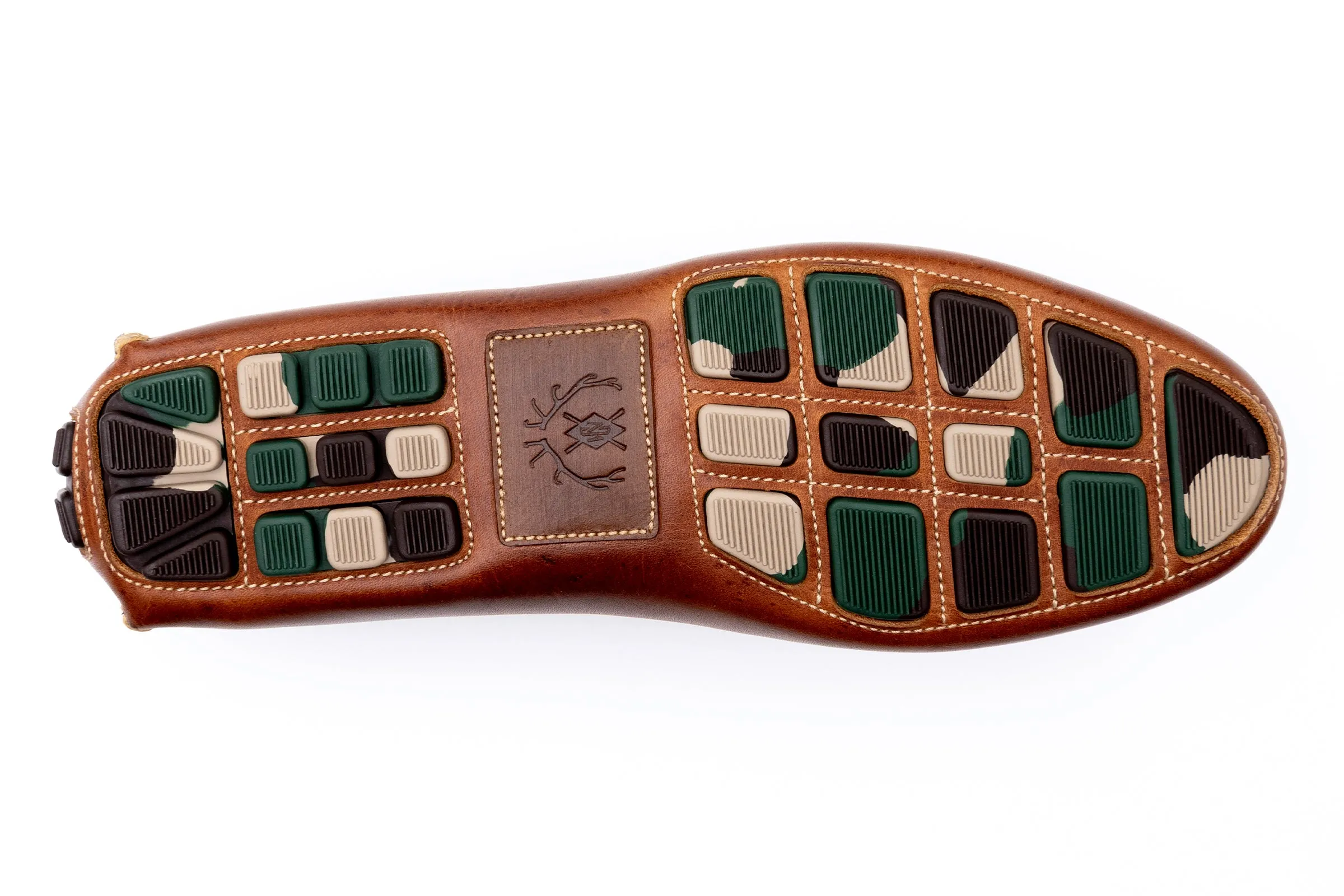 Monte Carlo Saddle Leather Horse Bit Driving Loafers - Cigar
