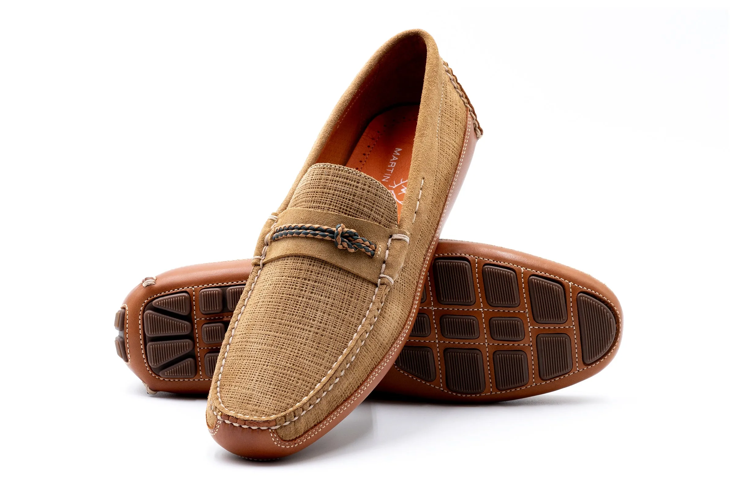 Monte Carlo Suede Braided Bit Loafers - Khaki