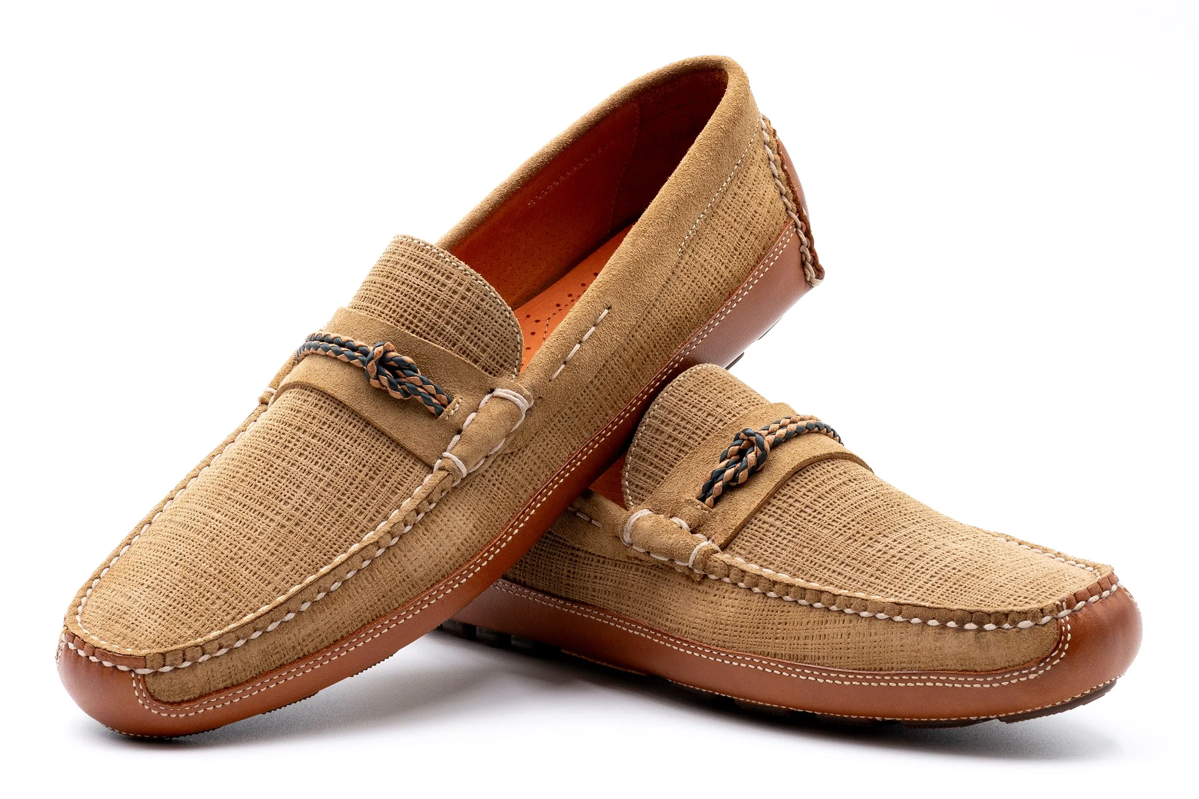 Monte Carlo Suede Braided Bit Loafers - Khaki