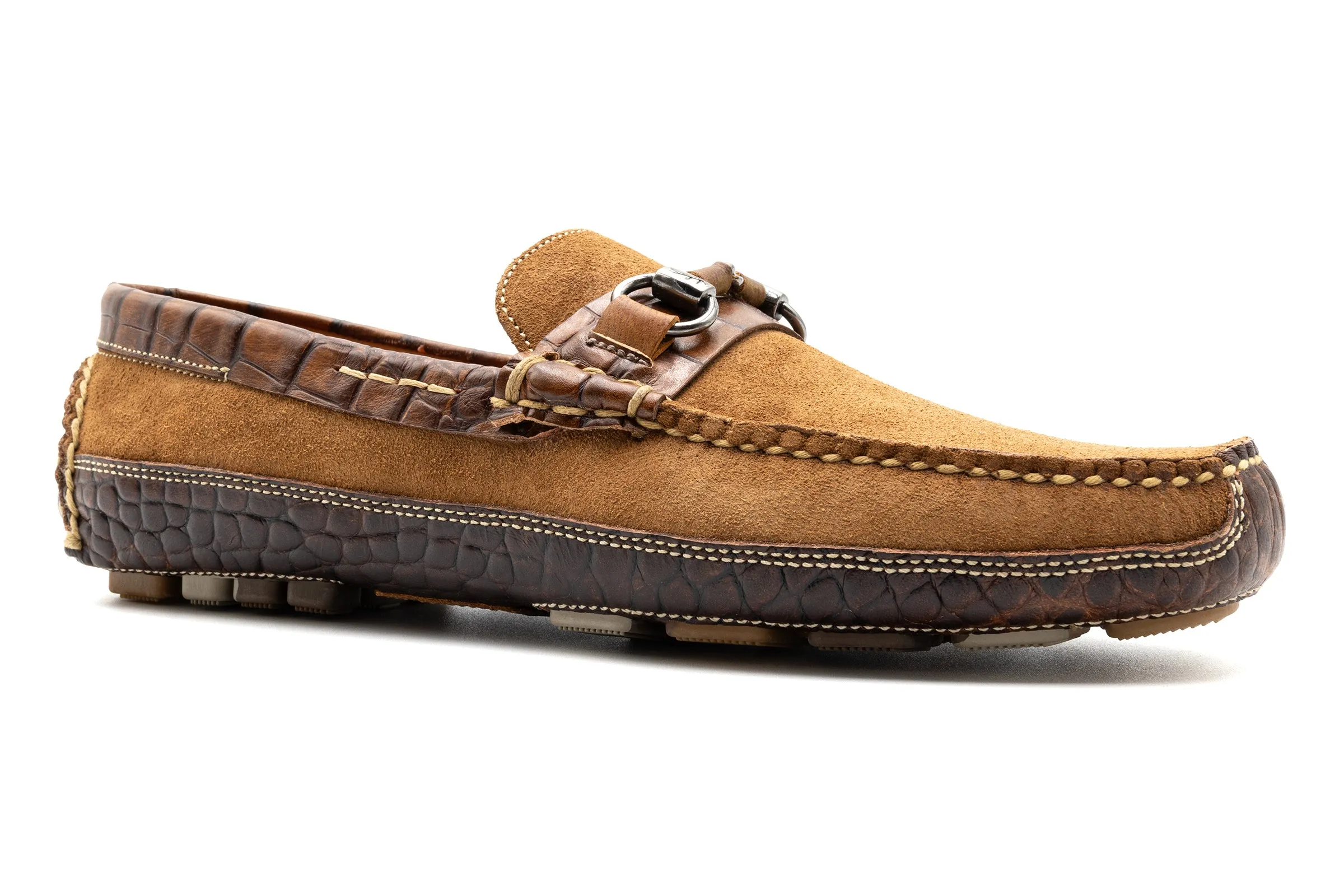 Monte Carlo Suede Horse Bit Loafers - French Roast