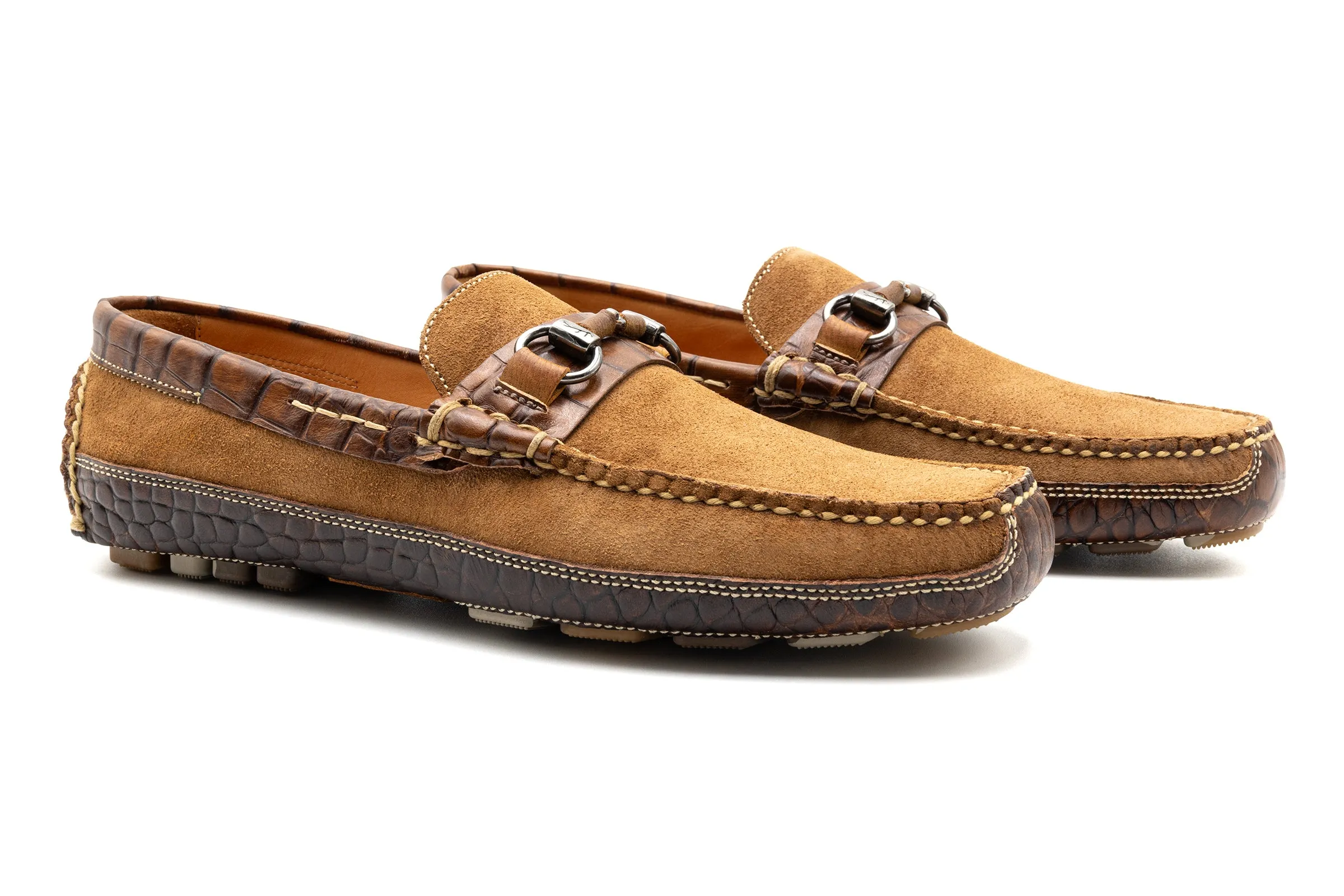 Monte Carlo Suede Horse Bit Loafers - French Roast