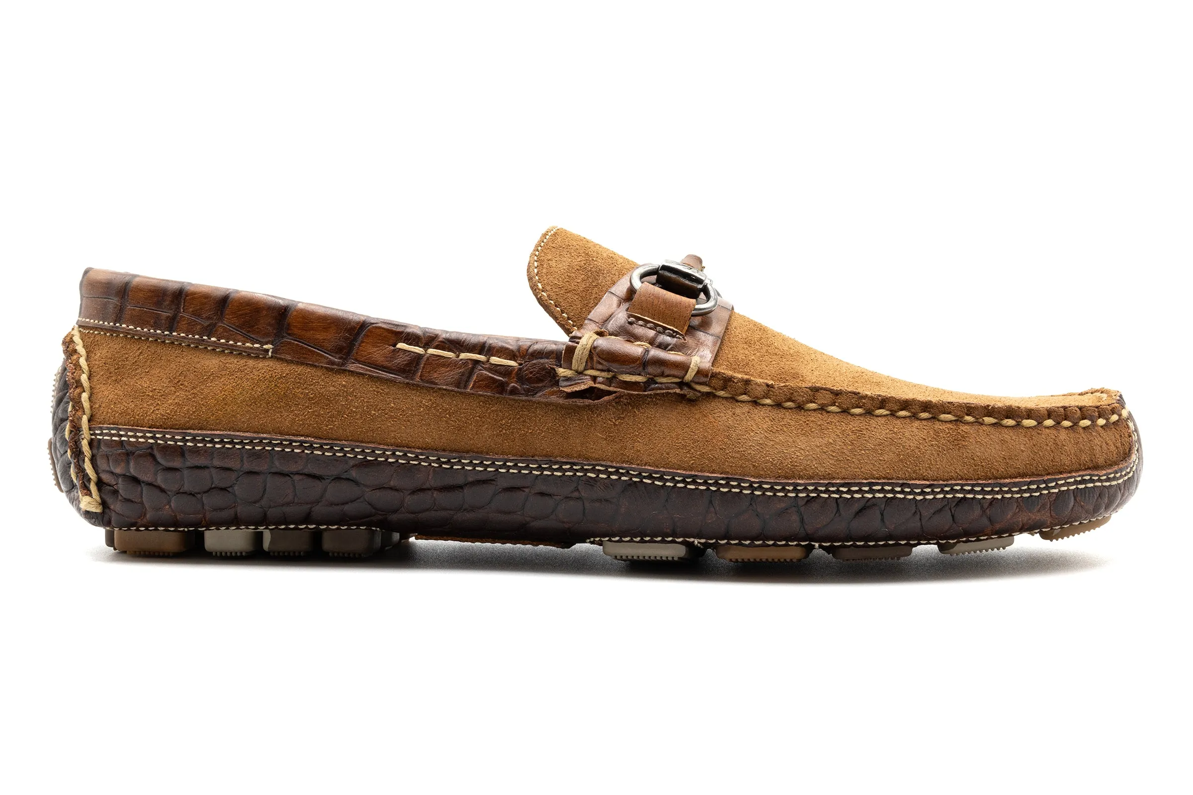Monte Carlo Suede Horse Bit Loafers - French Roast