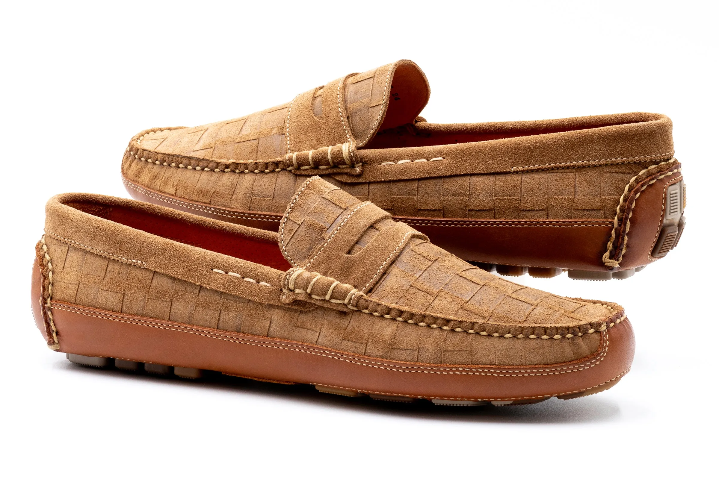 Monte Carlo Suede Penny Loafers - Cappuccino