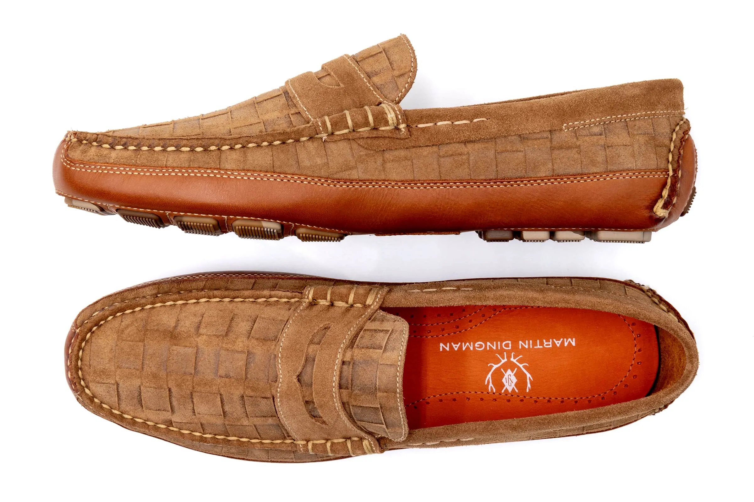 Monte Carlo Suede Penny Loafers - Cappuccino