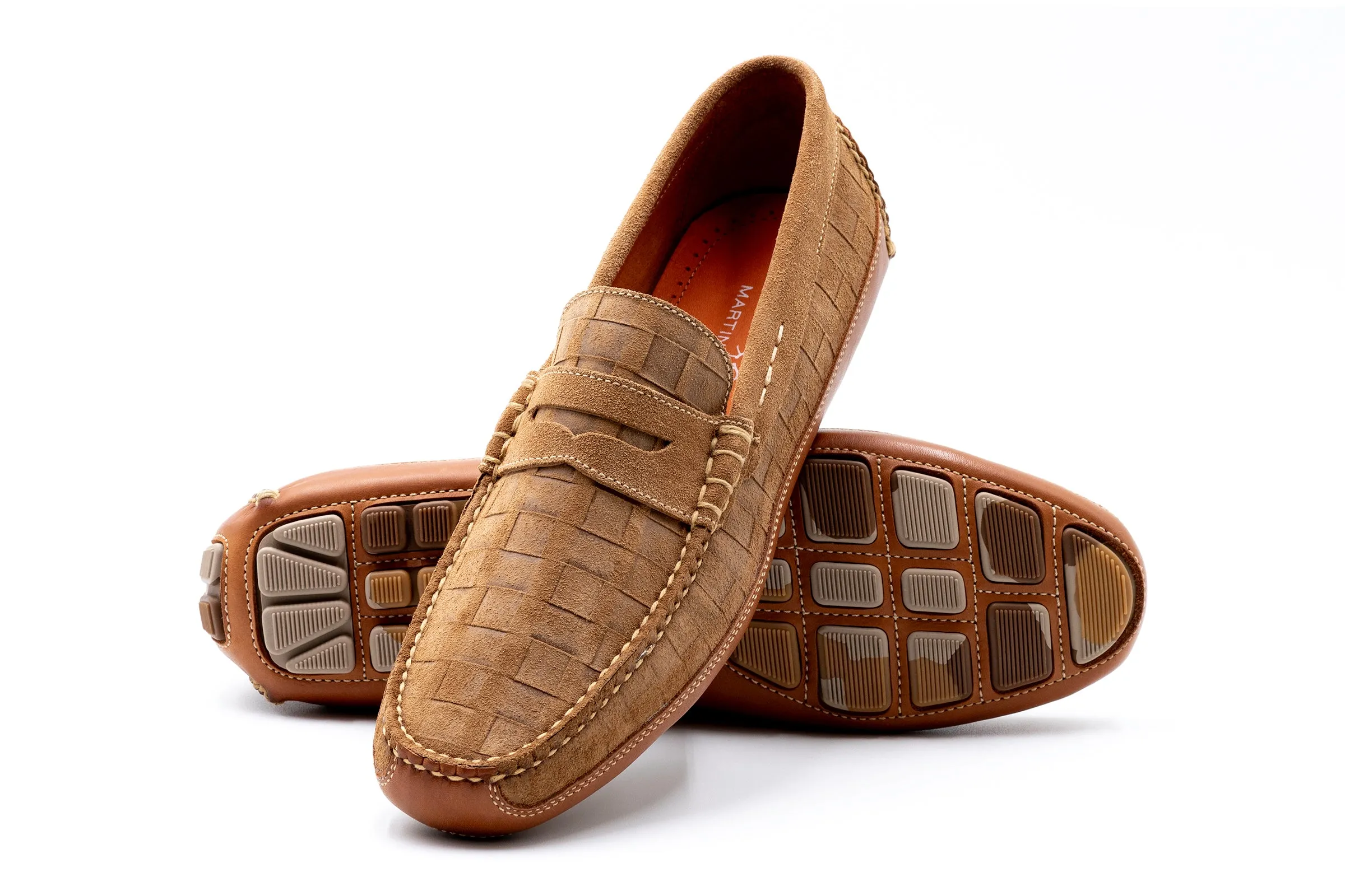 Monte Carlo Suede Penny Loafers - Cappuccino