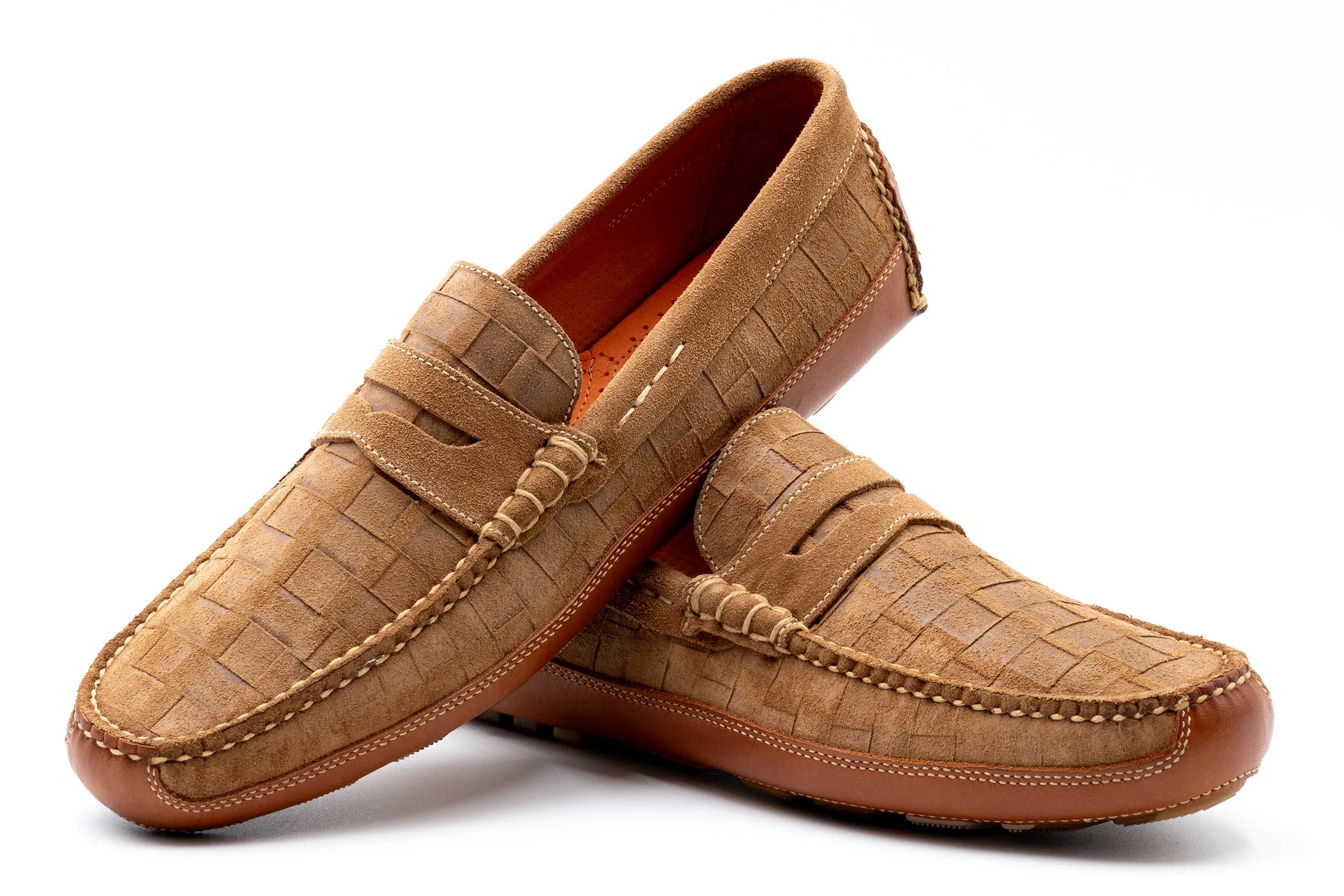 Monte Carlo Suede Penny Loafers - Cappuccino