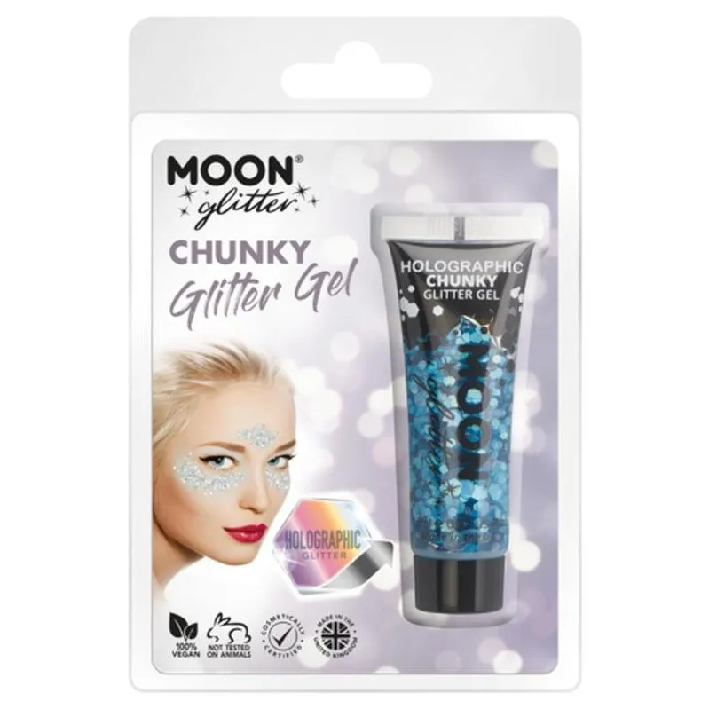 Moon Glitter Holographic Chunky Glitter Gel, Blue