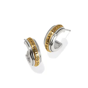 Mosaic Two Tone Mini Hoop Post Earrings - JA9925