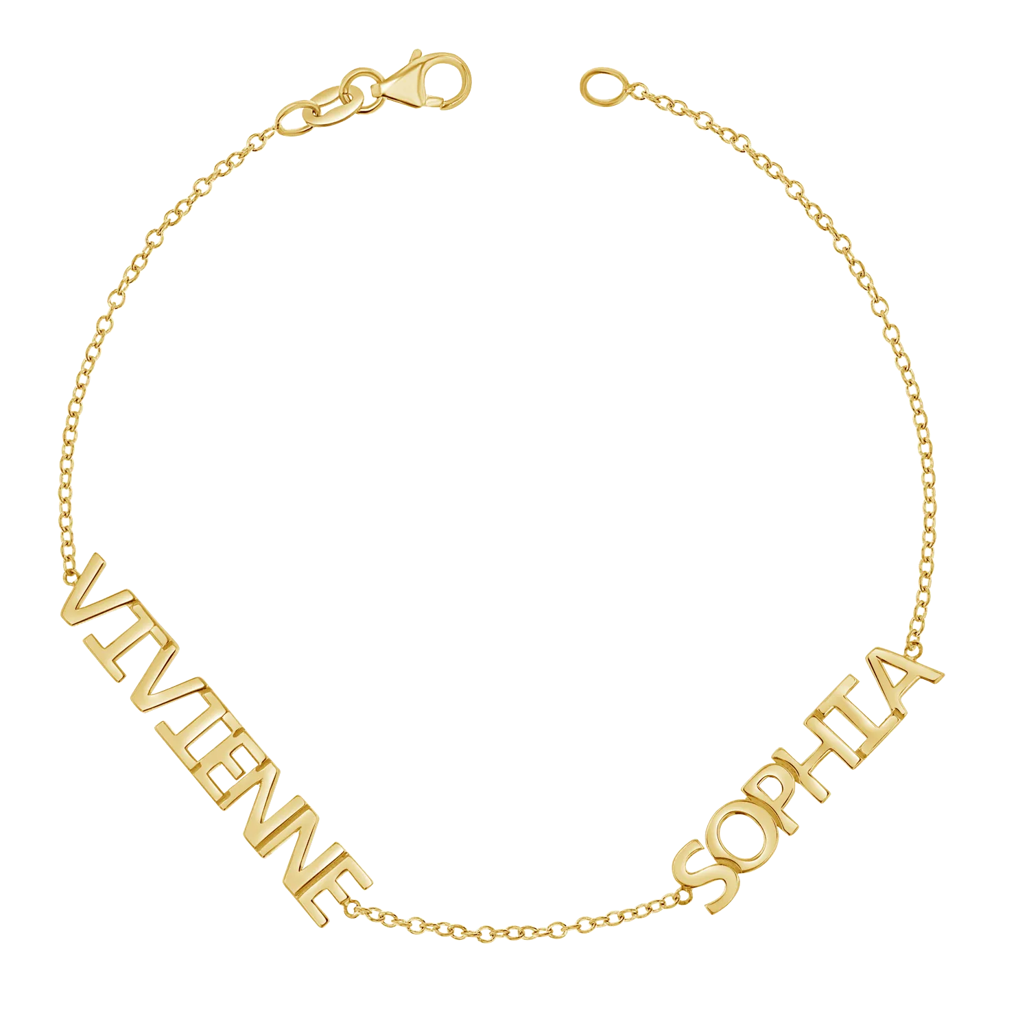 Multi Block Letter Name Bracelet