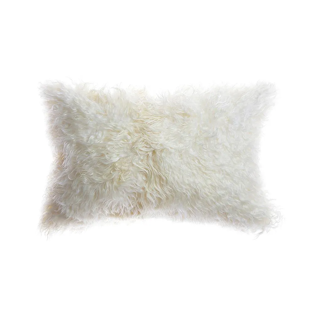 Natural Goat Skin Lumbar Pillow