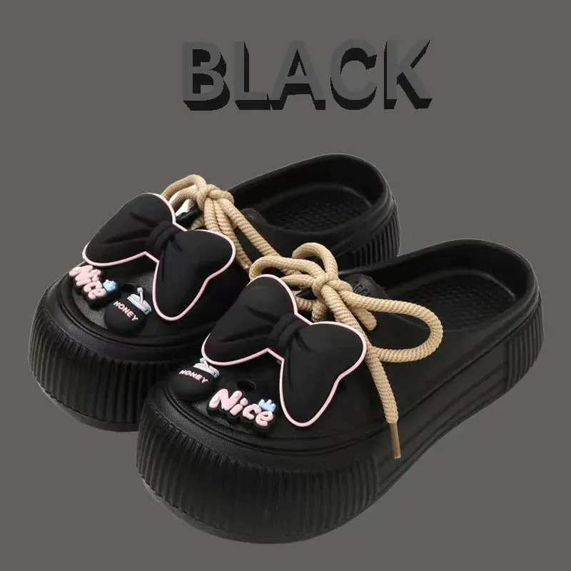 New Sandals DIY  Platform Sandals for Women 2024 Summer Thick Sole Beach Sandals Woman Flowers Non Slip EVA Clogs Garden Shoes