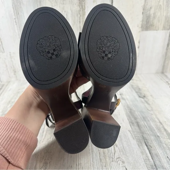 New VINCE CAMUTO Rondea Platform Leather Sandal In Deep Plum #673