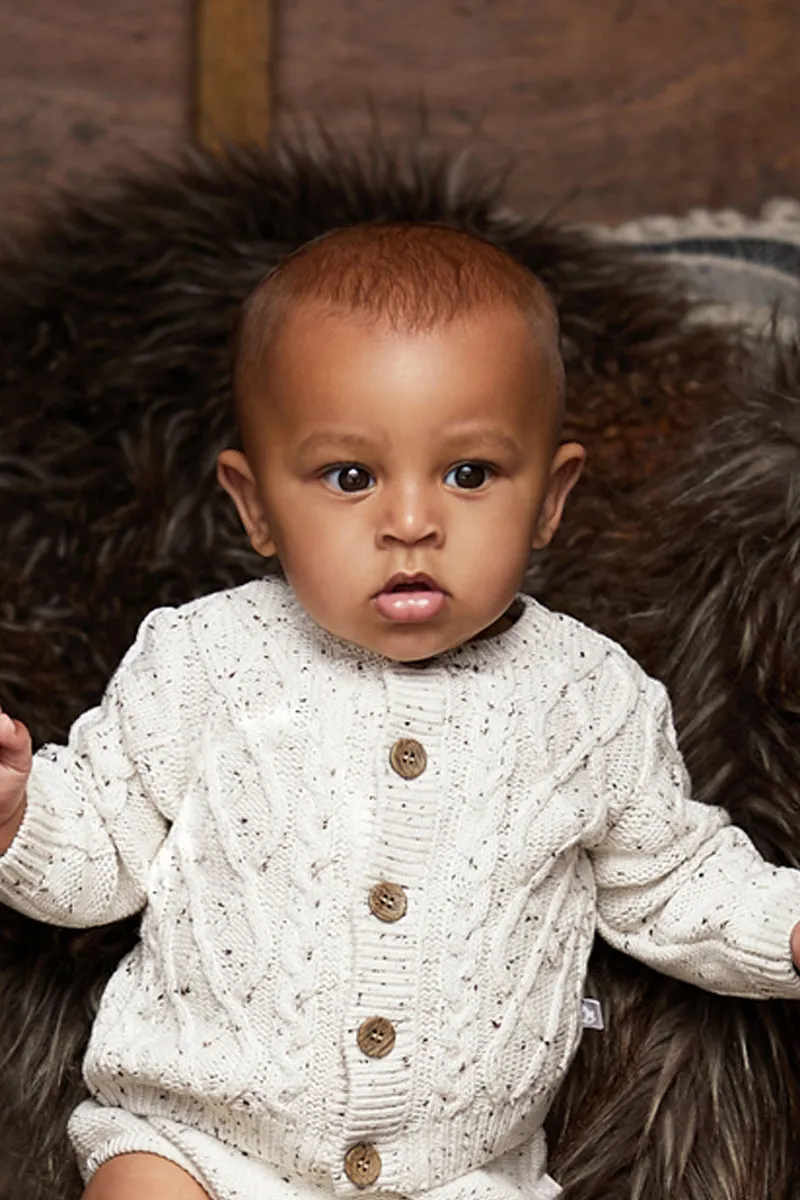 Oatmeal Chunky Cable Cardigan