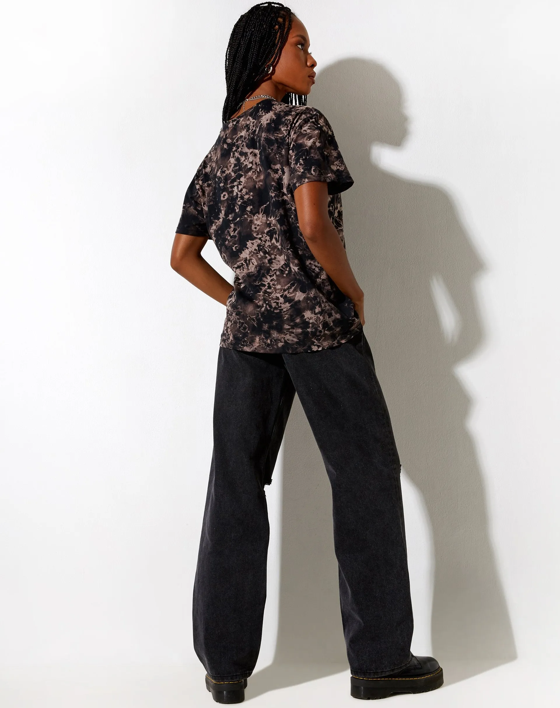 Oversize Basic Tee in Oil Smoke